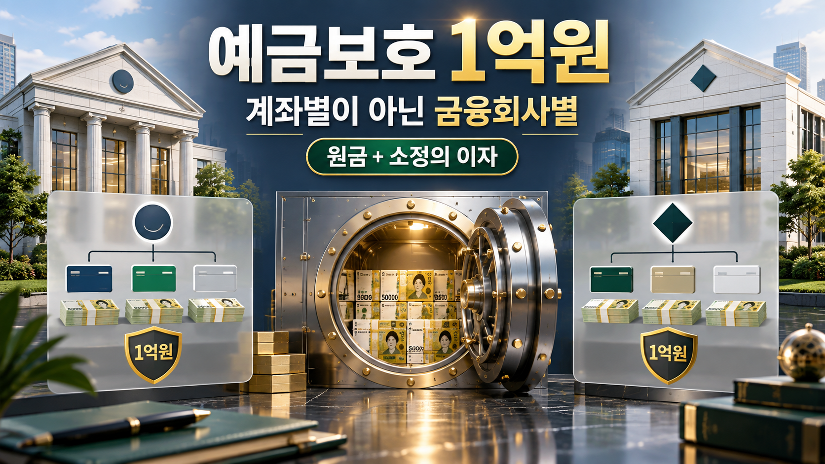 예금보호 1억원 금융회사별 원금과 이자 합산 기준 안내